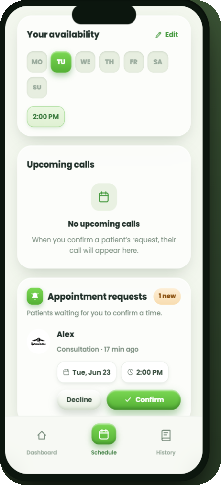Set your availability